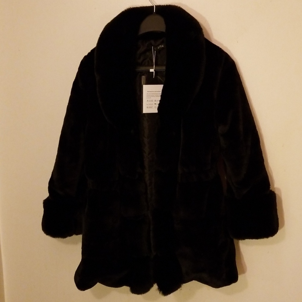 NWT Faux Fur Black Jacket